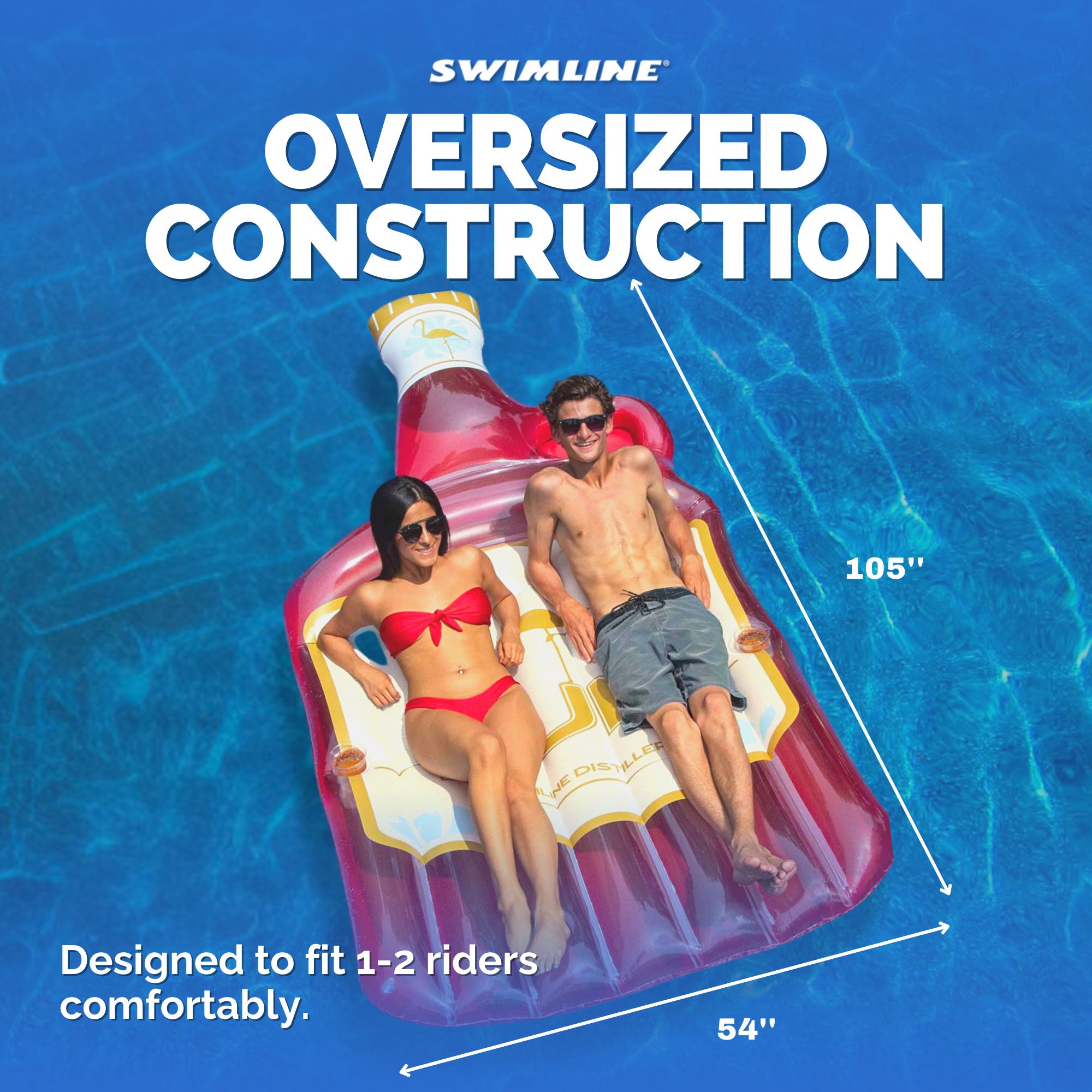 Swimline 90658 The Rumrunner Island 2 Person Inflatable Vinyl Pool Lake Raft - VMInnovations