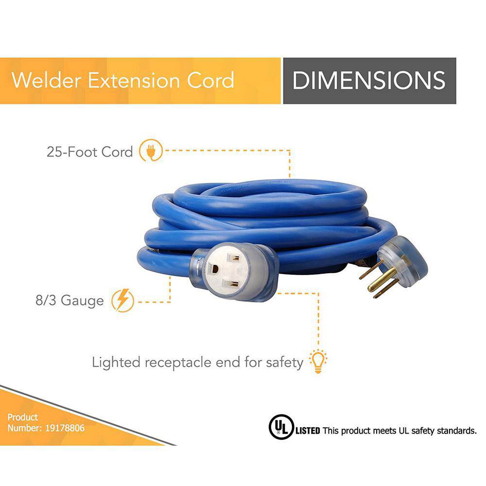Southwire 25 Ft STW Weather Resistant Electrical Extension Service Cord (4 Pack)