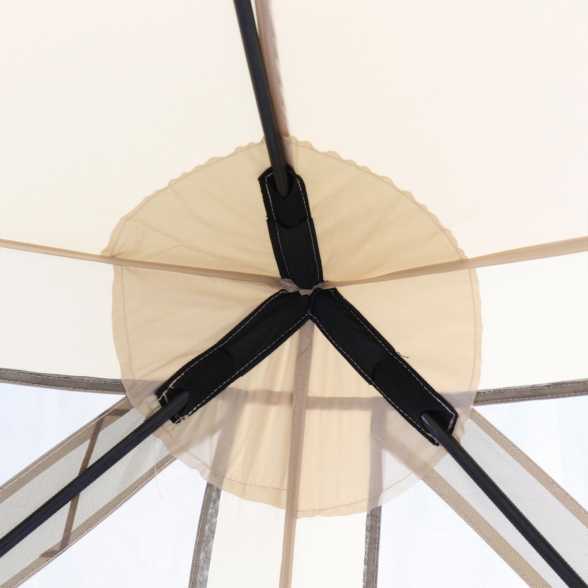 CLAM Quick-Set Pavilion 12.5 x 12.5 Foot Portable Outdoor Canopy Shelter, Tan - VMInnovations