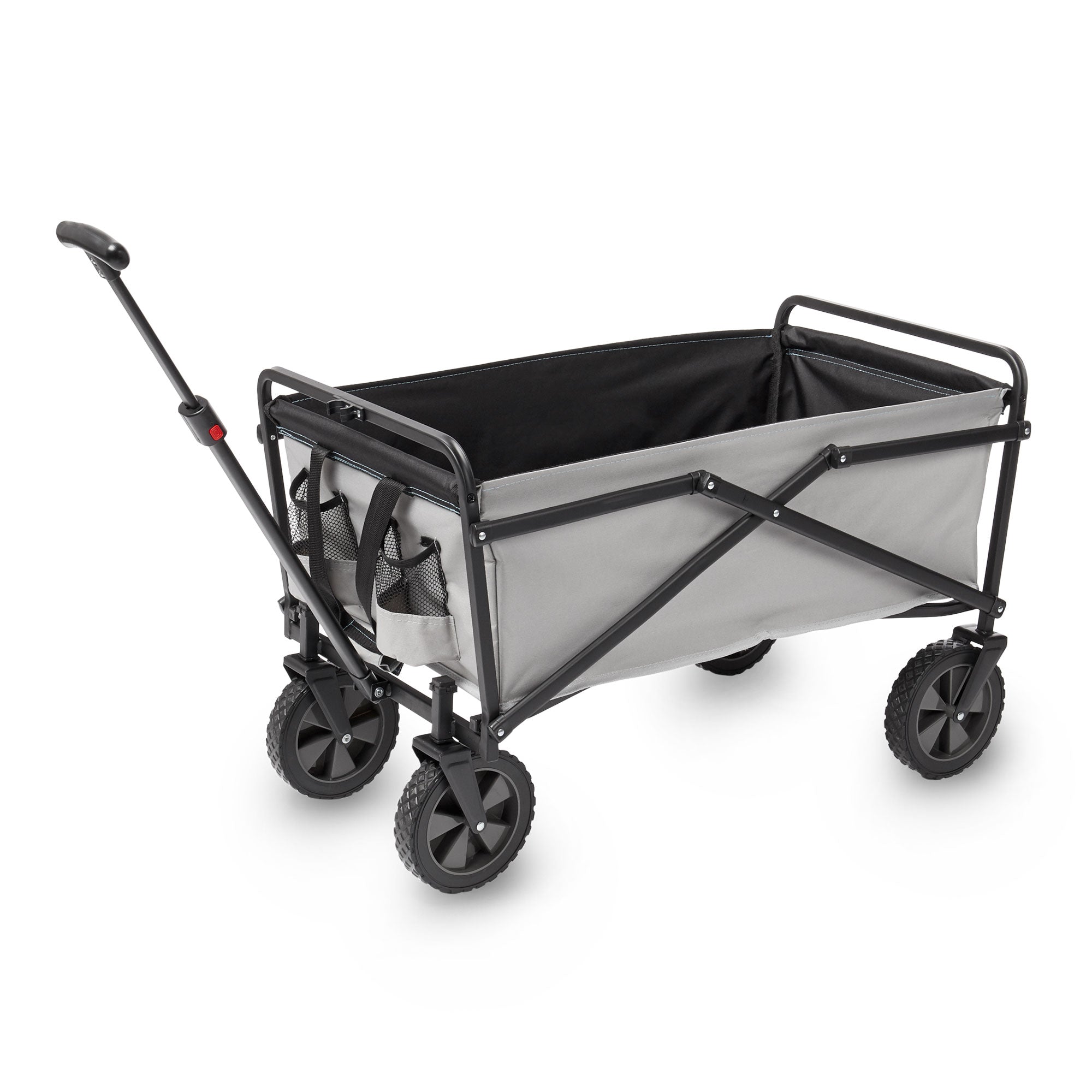 Manual 150 Pound Capacity Folding Steel Wagon Garden Cart, Gray (Open Box) - VMInnovations