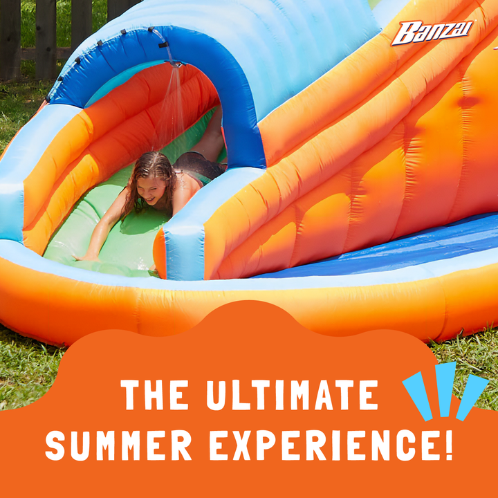 Banzai Surf Rider Kids Inflatable Outdoor Backyard Aqua Water Slide Splash Park - VMInnovations