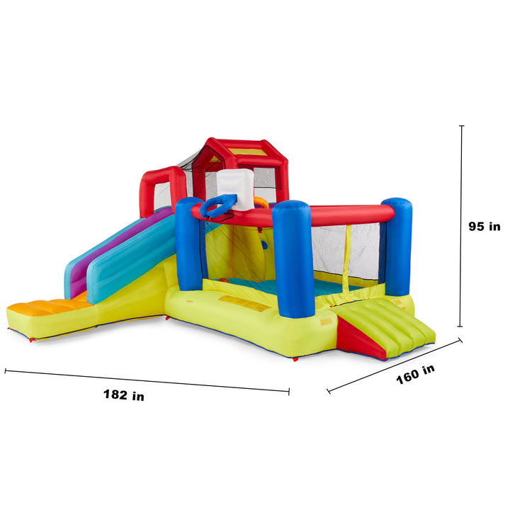 Banzai Outdoor Bounce House with Slide, Climbing Wall and 2 Sports Activities - VMInnovations