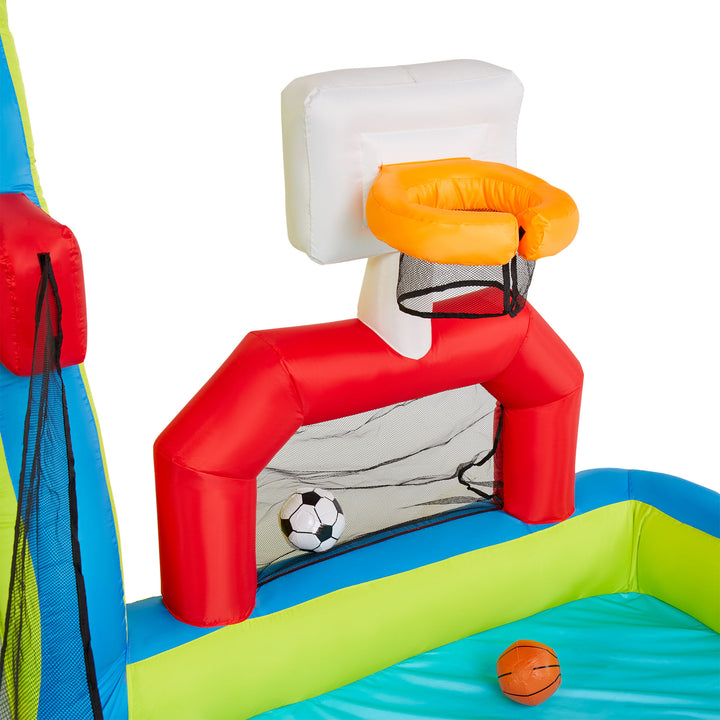 Banzai Outdoor Bounce House with Slide, Climbing Wall and 2 Sports Activities - VMInnovations