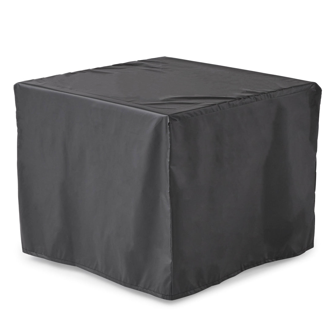 Endless Summer Outdoor Fire Pit Table with Faux Marble Finish, White Glass - VMInnovations