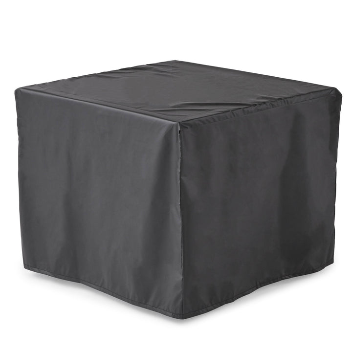 Endless Summer Outdoor Fire Pit Table with Faux Marble Finish, White Glass - VMInnovations