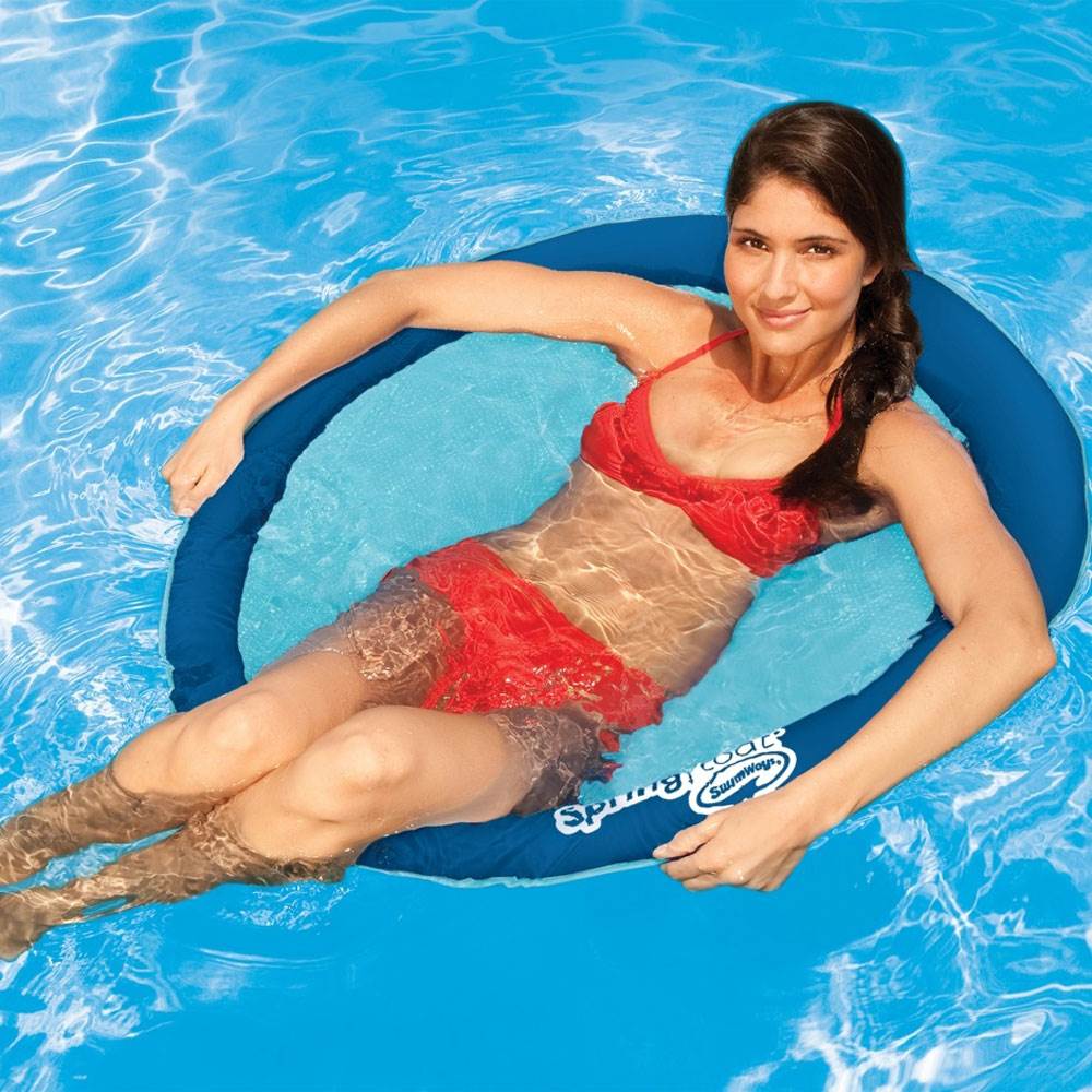 SwimWays Water Chair Pool Float Papasan Bundle with Solana Lounge Float Lounger
