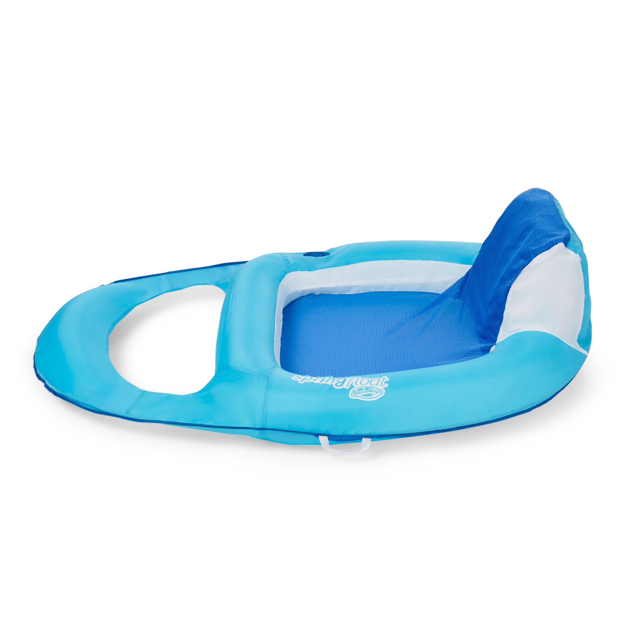 SwimWays Spring Float Inflatable Vinyl Recliner Pool Lounger, Blue (Open Box)