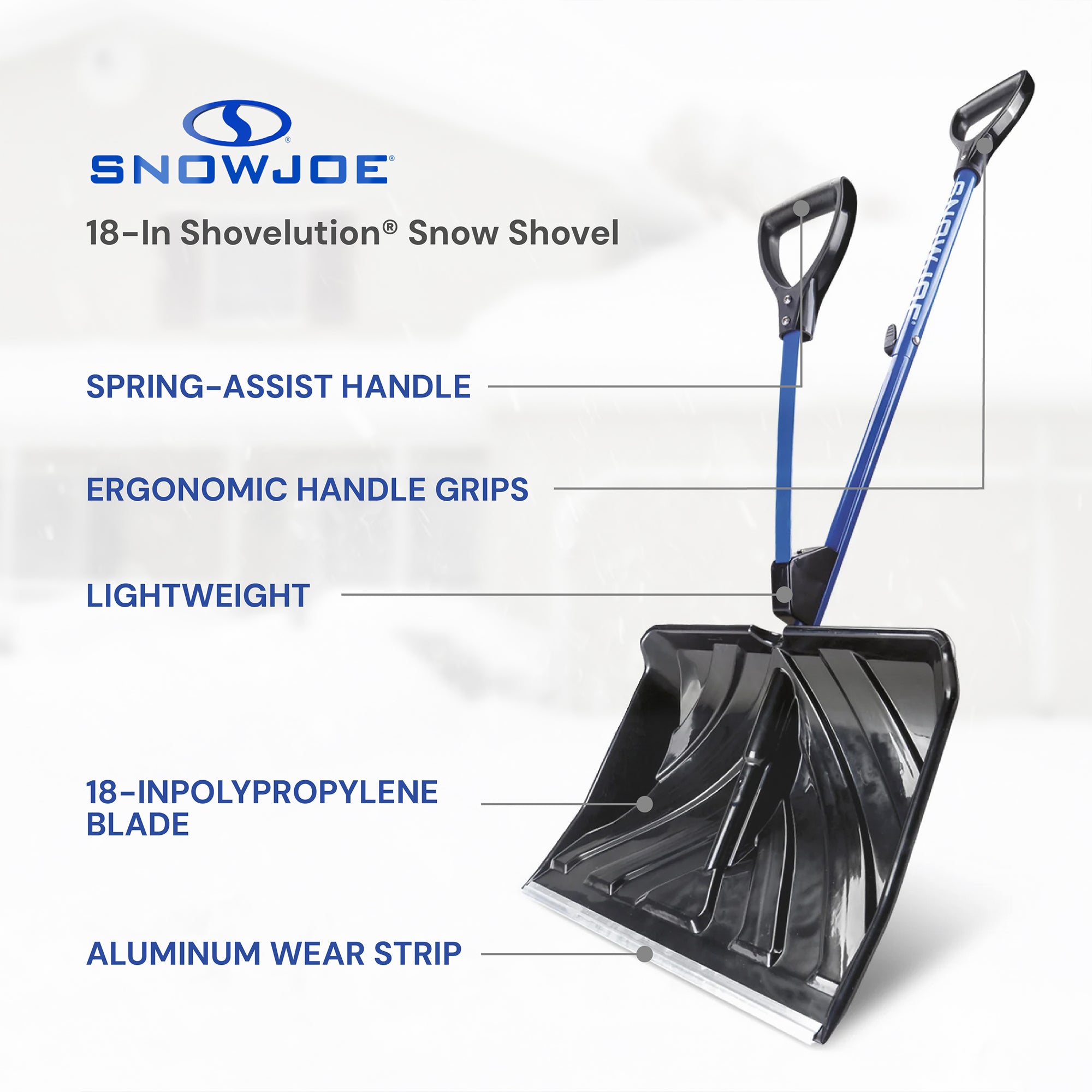 Snow Joe Snow Shovel with Spring Assisted Handle (Open Box)