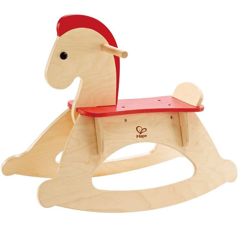 Hape Rock and Ride Kids Wooden Toy Rocking Horse w/ Handles for Toddler (2 Pack)