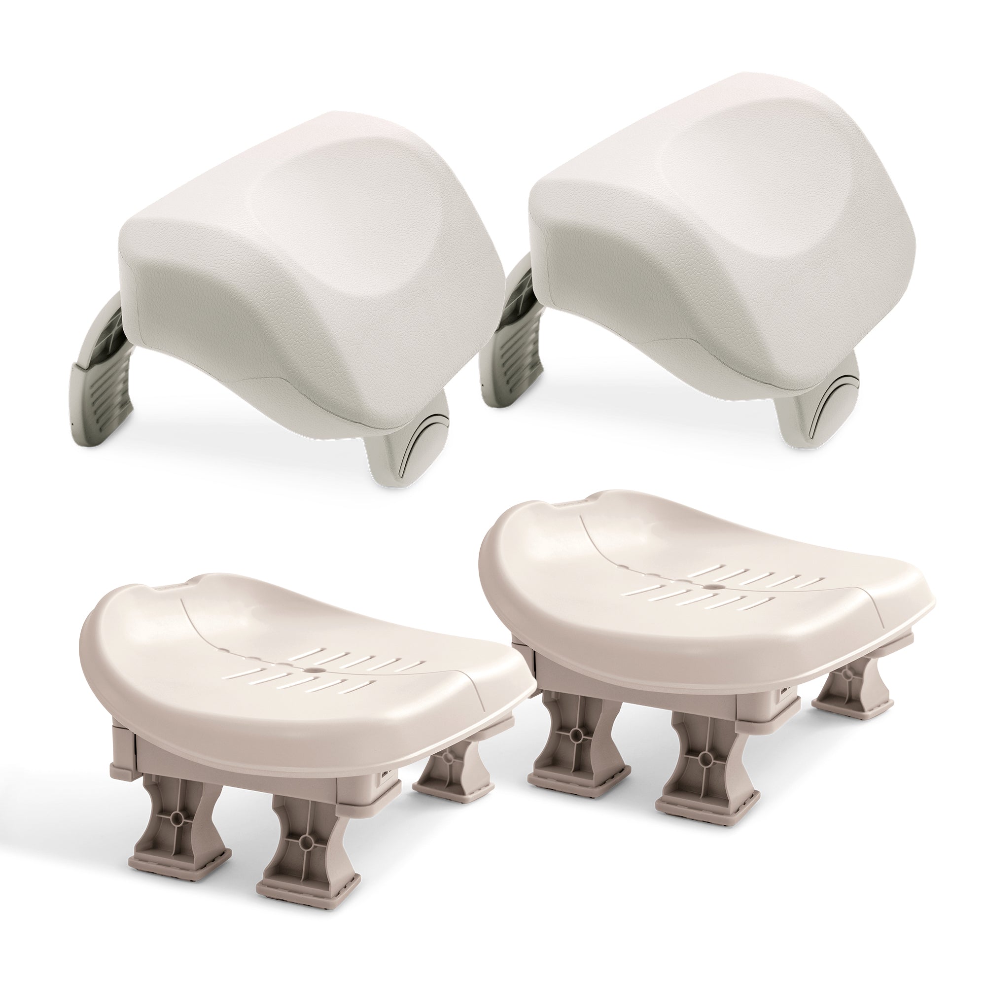 Intex 28505E PureSpa Foam Headrest (2 Pack) & Intex 28502E Hot Tub Seat (2 Pack) - VMInnovations