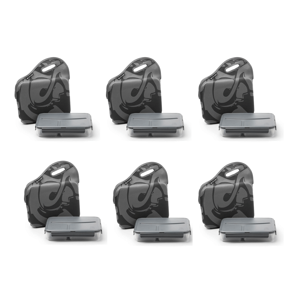 Life Story Sealing Clamp Down Sandwich Box and Zipper Carry Case, Gray (6 Pack)