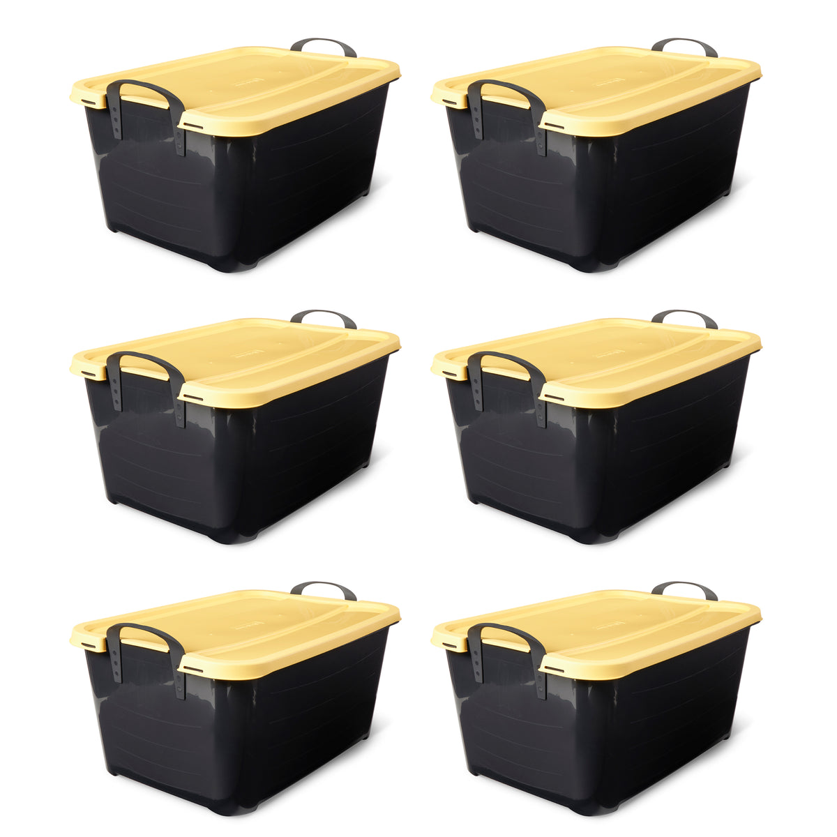 Life Story 55 Quart Stackable Storage Bin, Heavy Duty Lidded Container, 6 Pack