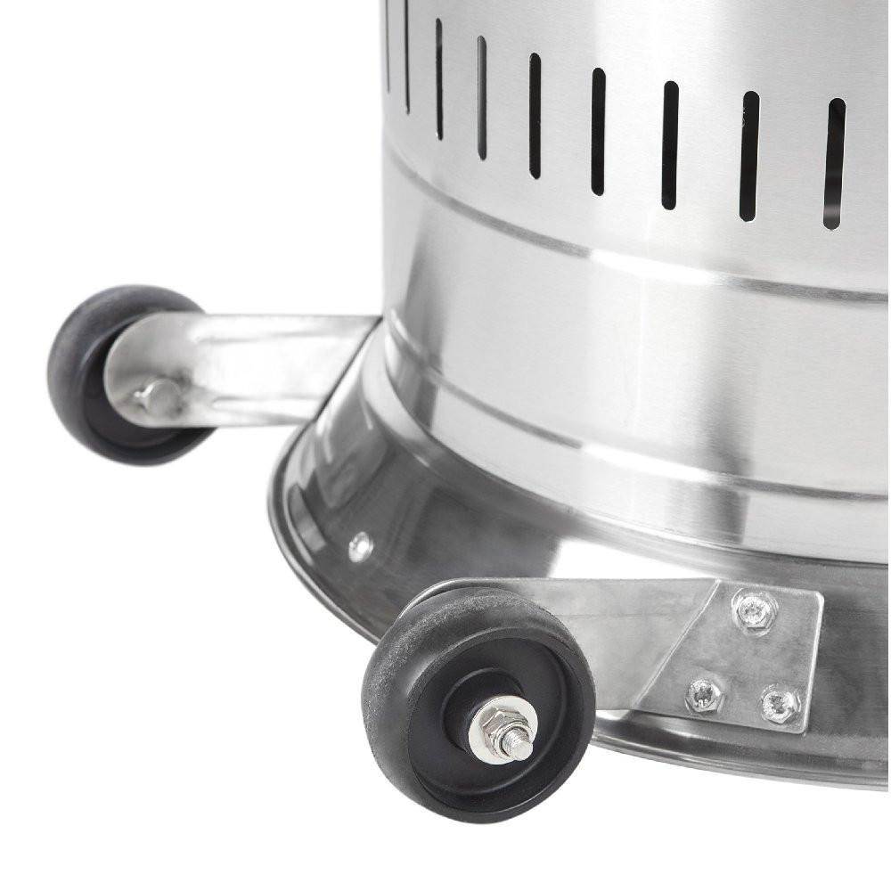 Fire Sense 46,000 BTU Wheeled Patio Propane Heater, Stainless Steel (Open Box)