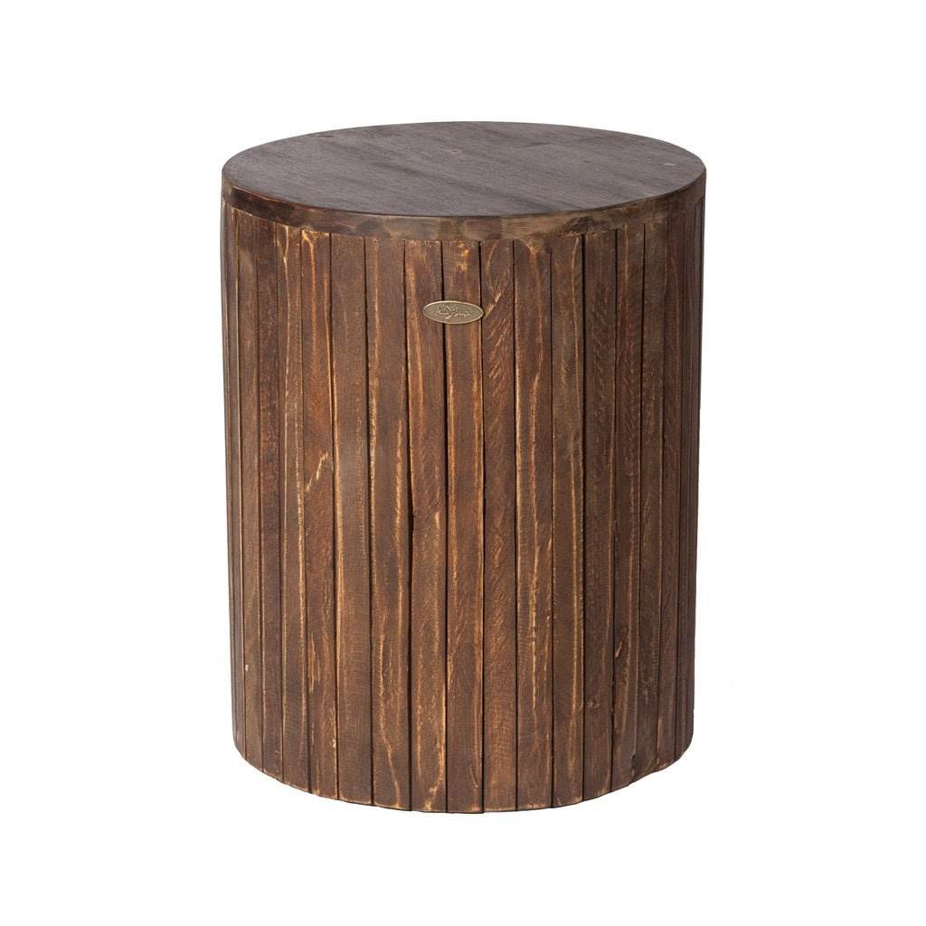 Fire Sense Michael Round Reclaimed Wood Rot Resistant Garden Stool (Open Box)