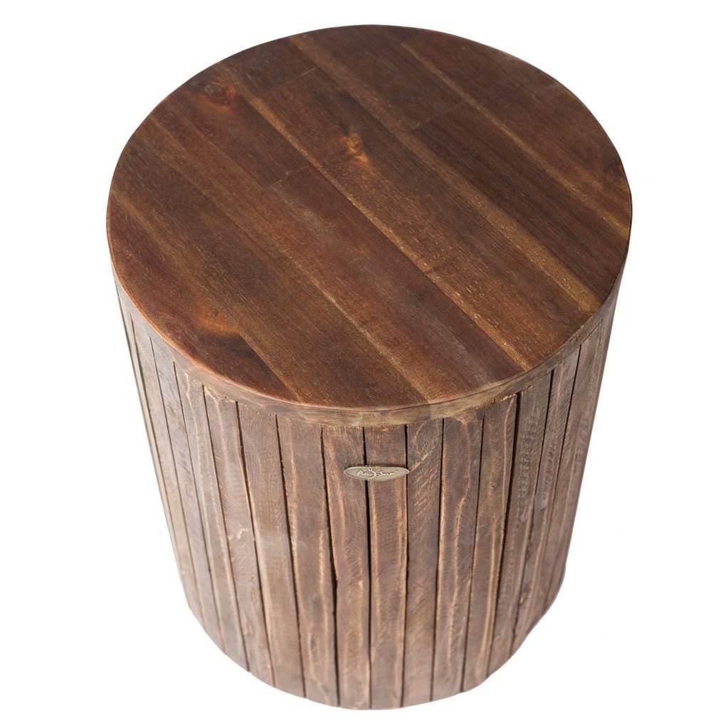 Fire Sense Michael Round Reclaimed Wood Rot Resistant Garden Stool (Open Box)