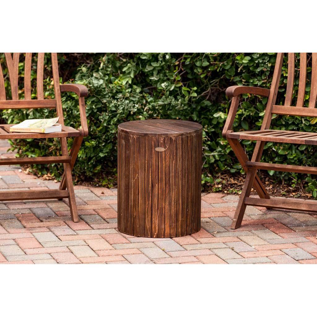Fire Sense Michael Round Reclaimed Wood Rot Resistant Garden Stool (Open Box)