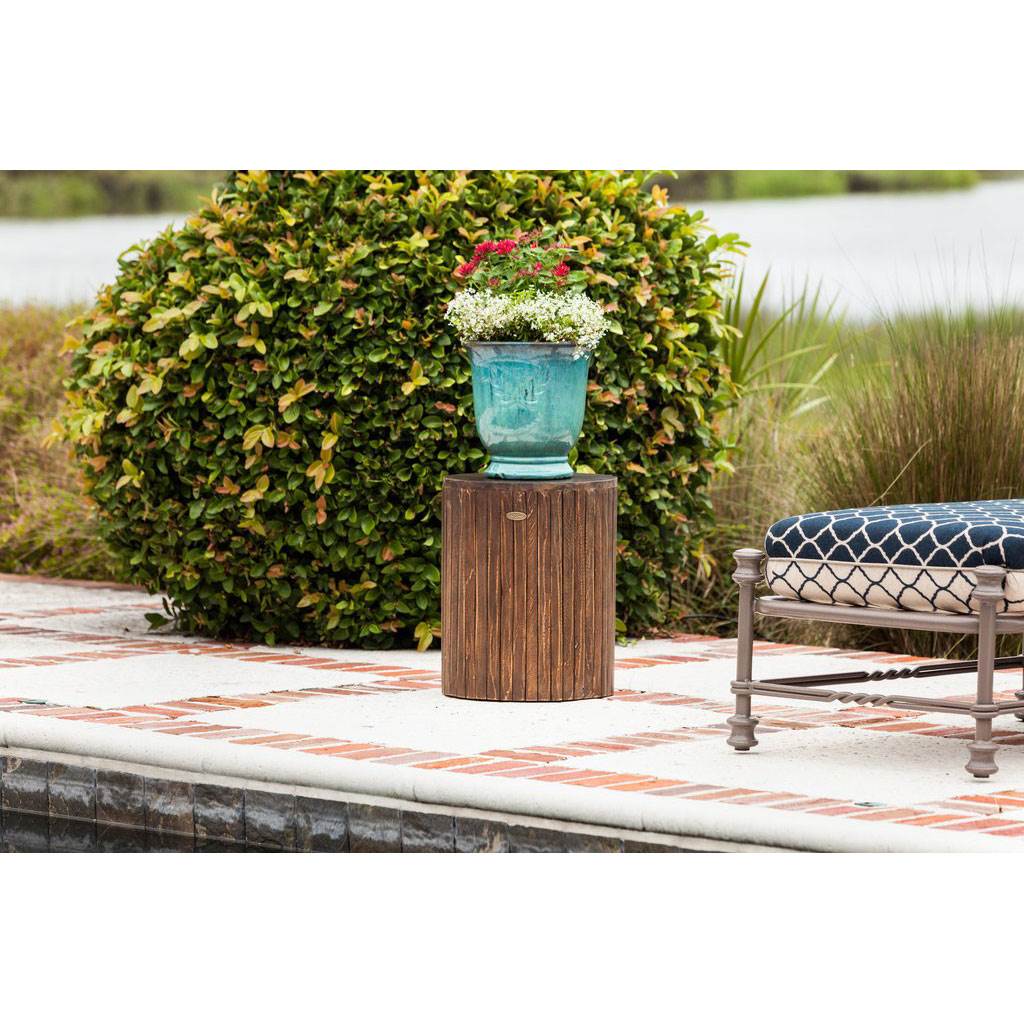 Fire Sense Michael Round Reclaimed Wood Rot Resistant Garden Stool (Open Box)