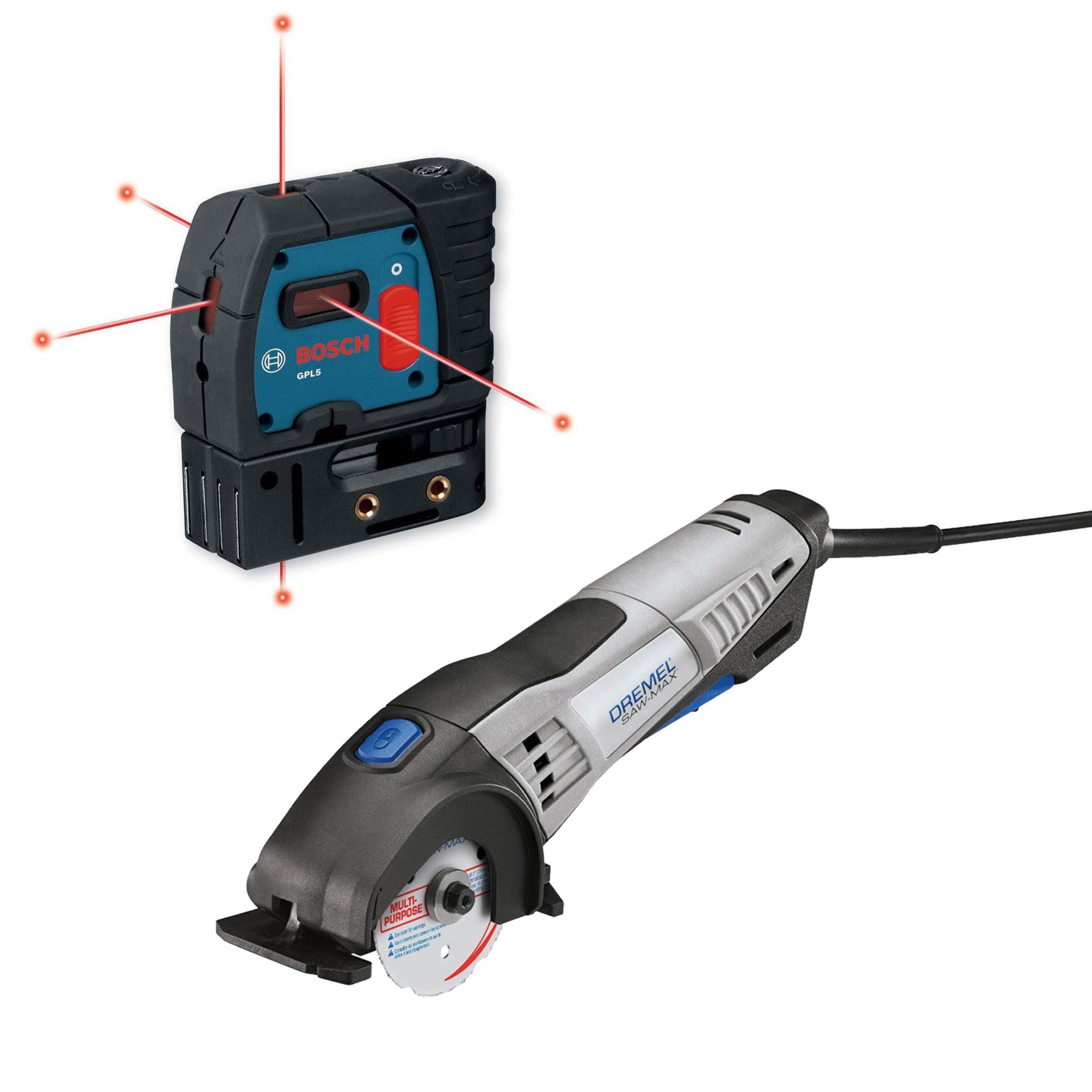 Dremel Circular Saw & Bosch Five-Point Alignment Laser (Certified Refurbished)