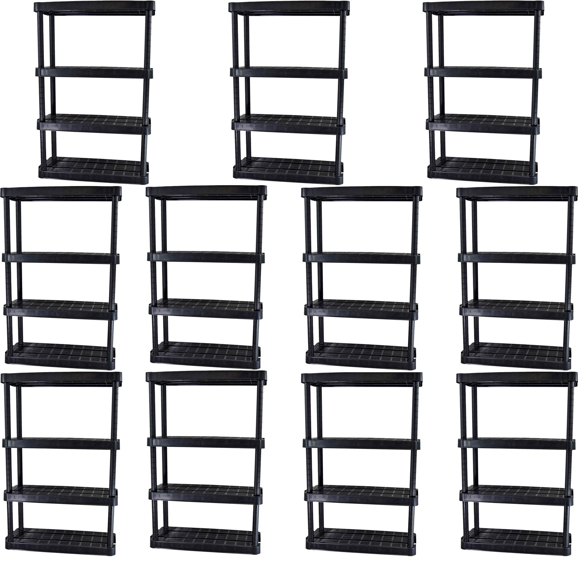 Gracious Living Extra Wide Light Duty Garage Storage Shelves, Black (11 Pack) - VMInnovations