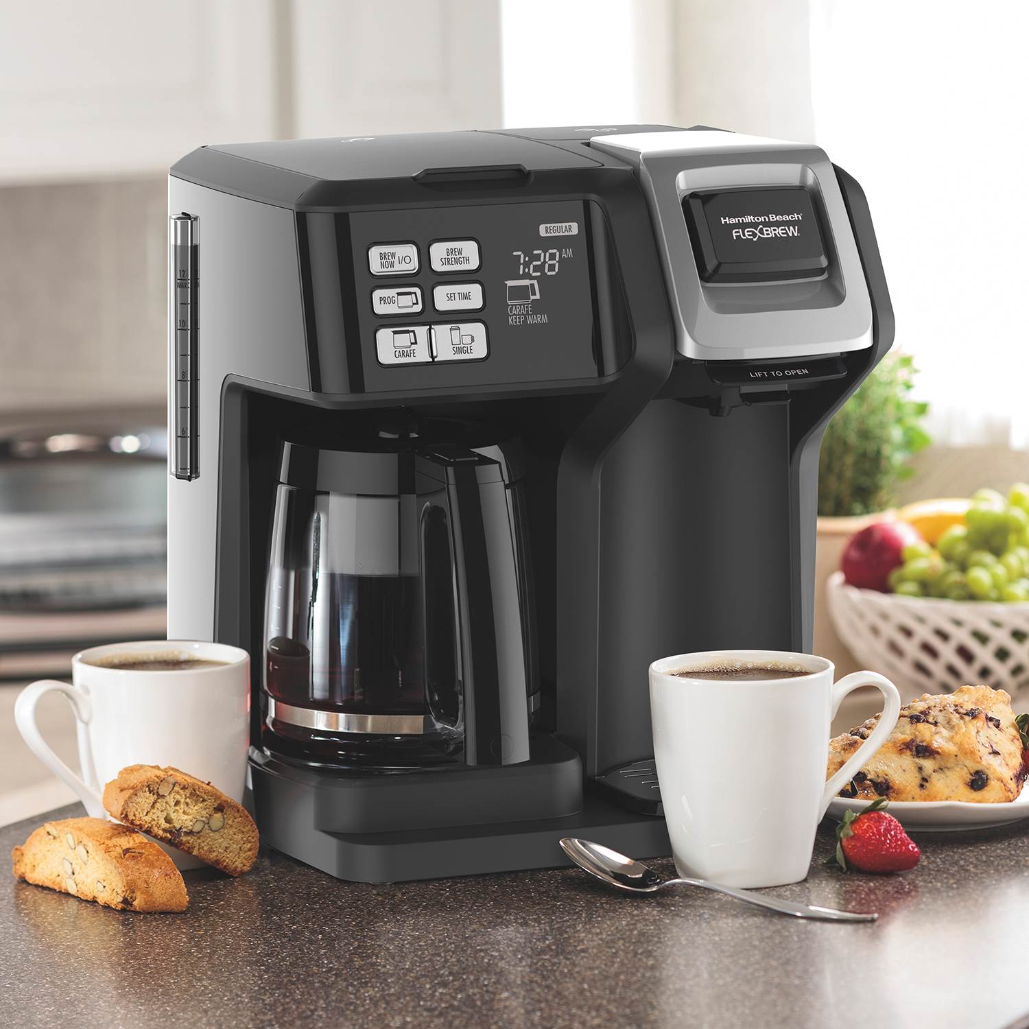 Hamilton FlexBrew Programmable Coffee Maker & Cupcake Permanent Coffee Filter