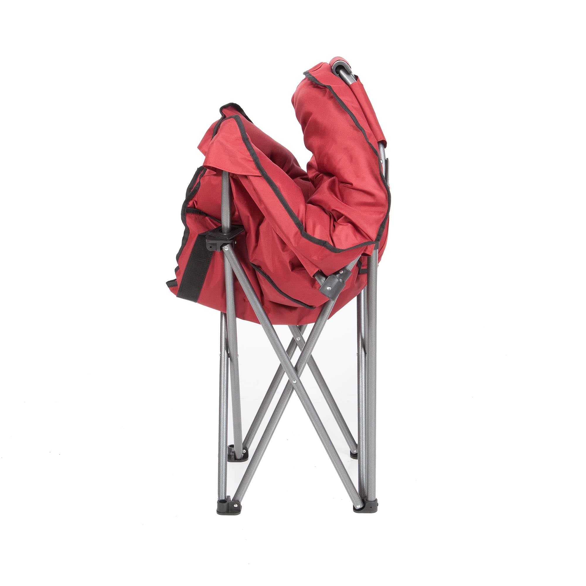 Mac Sports Folding Padded Outdoor Club Chair with Carry Bag, Wine Red (4 Pack)