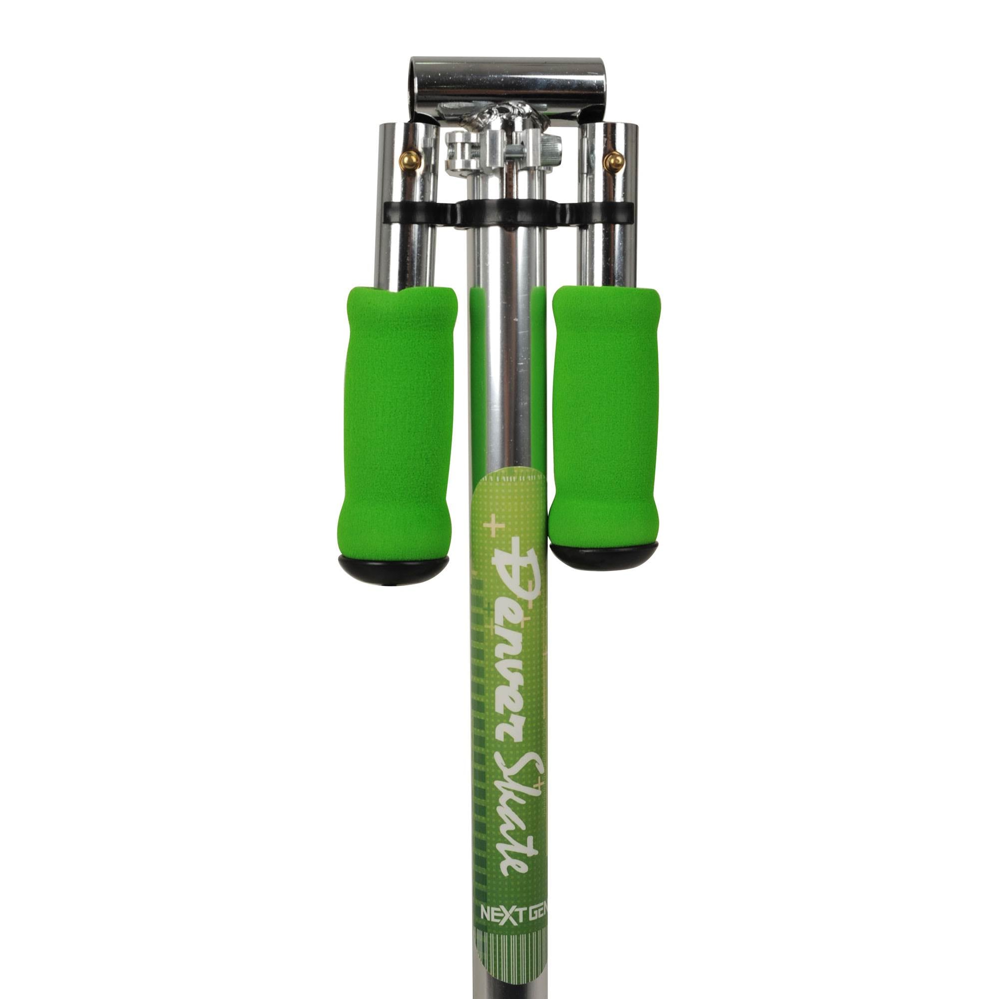 NextGen Scooters Denver Folding Scooter, Green & Razor V17 Helmet, Glossy Black