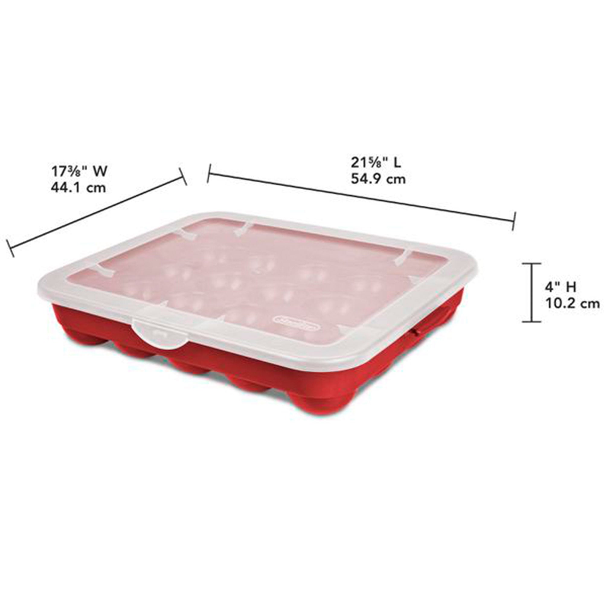 Sterilite 20 Compartment 3 Inch Ornament Storage Case with Lid, Red (18 Pack)