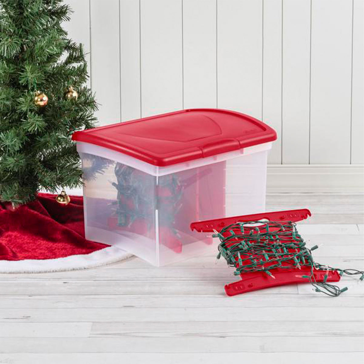 Sterilite Clear Christmas Light and Garland Holiday Storage Container (8 Pack)