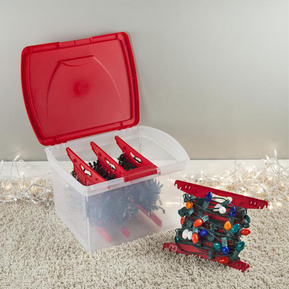 Sterilite Clear Christmas Light and Garland Holiday Storage Container (8 Pack)