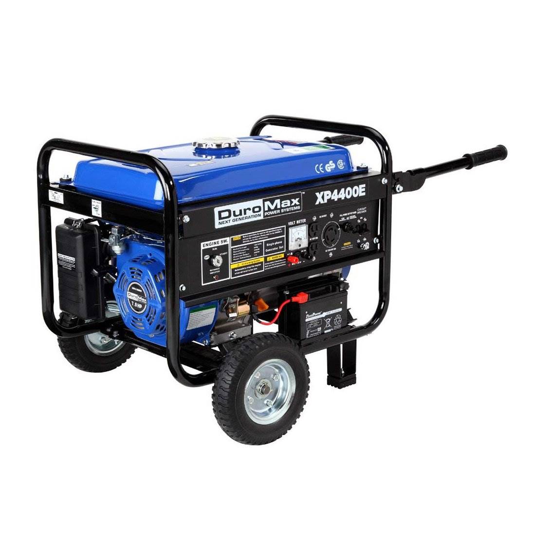 DuroMax 4400 Watt 7 Hp 8 Hour RV Grade Gas Generator & Generator Cover, Black
