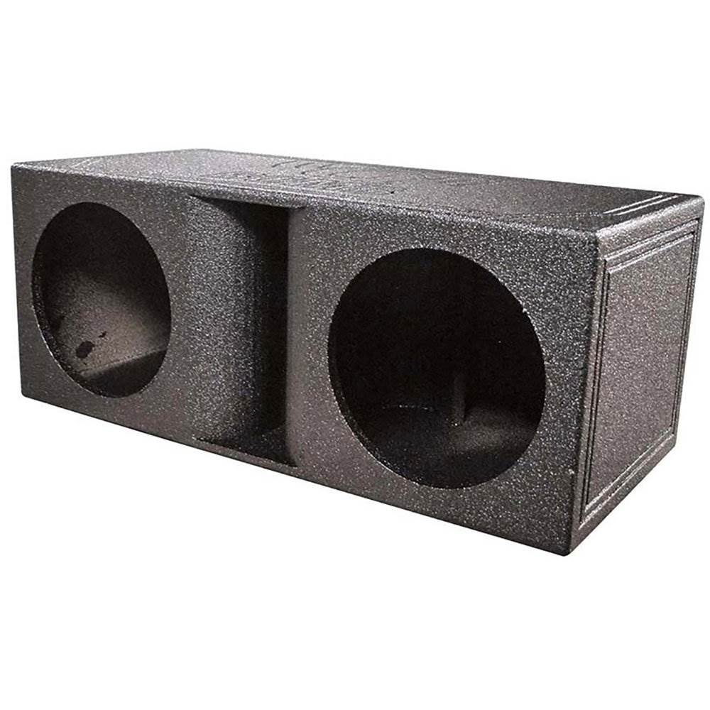 QPower QBomb Dual Vented Horn Ported Subwoofer Box Finished with Bed Liner - VMInnovations