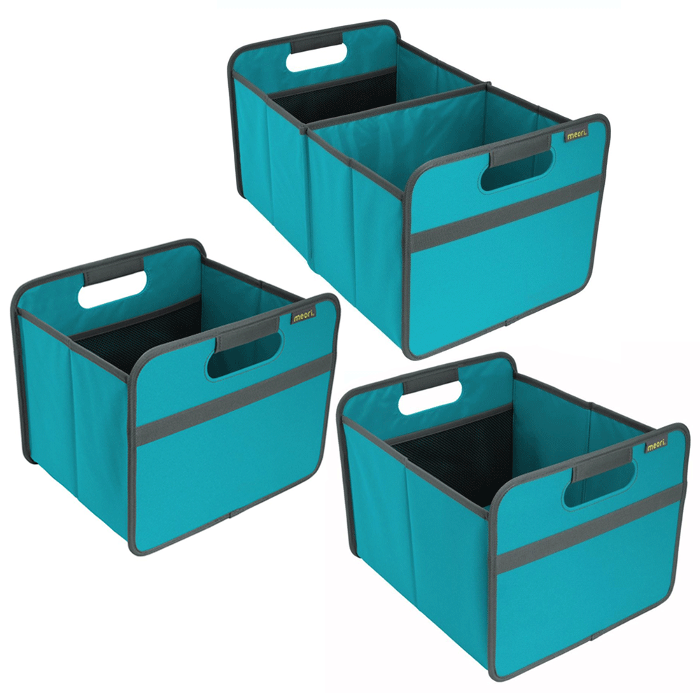 Meori Classic Collection 4, 6.5, & 8 Gallon Foldable Storage Boxes, Azure Blue