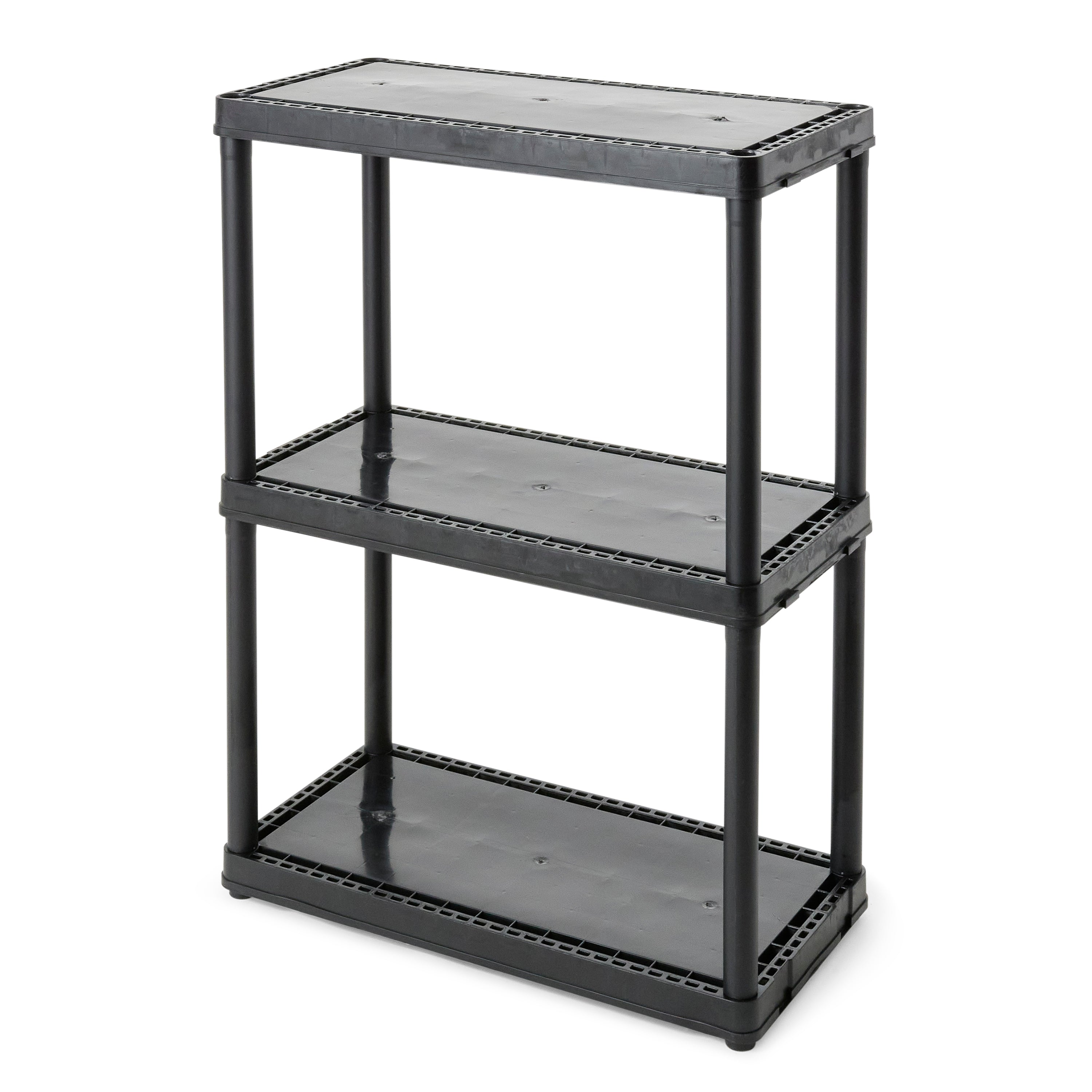 Gracious Living 3 Fixed Height Solid Light Duty Home Storage Unit, Black (Used) - VMInnovations