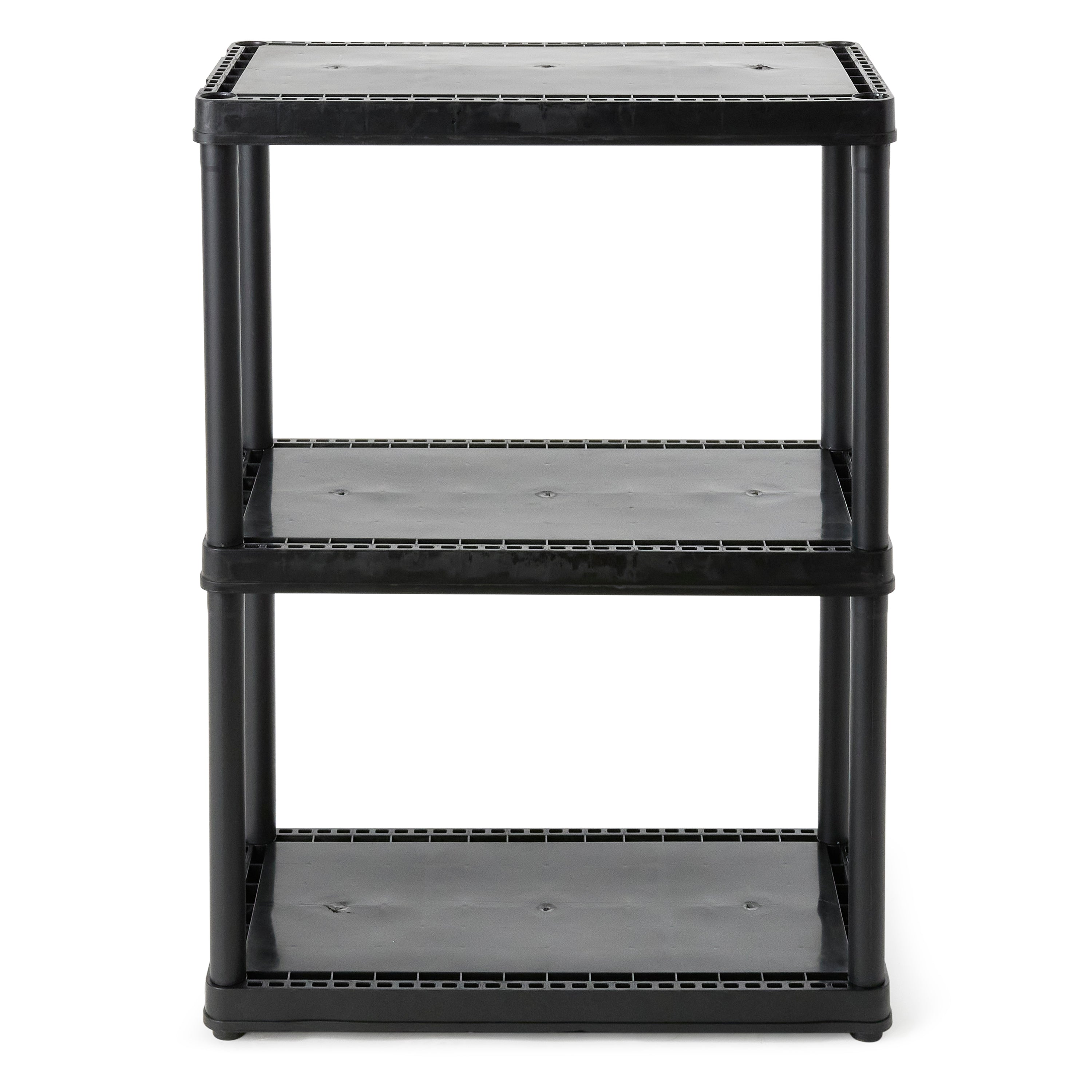 Gracious Living 3 Shelf Height Solid Light Duty Storage Unit, Black (Open Box) - VMInnovations