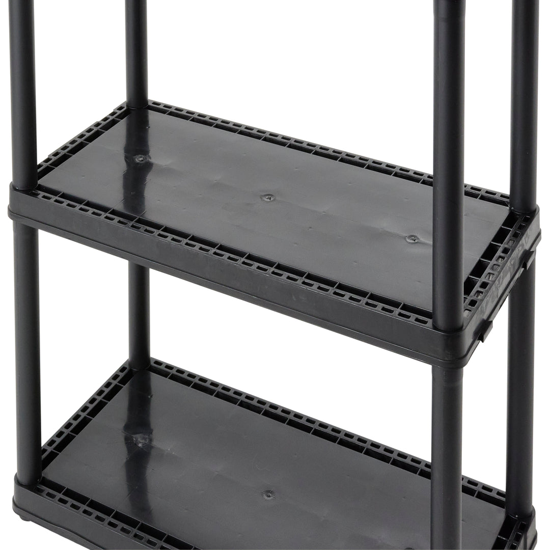 Gracious Living 3 Shelf Fixed Height Solid Light Duty Home Storage Unit, Black - VMInnovations