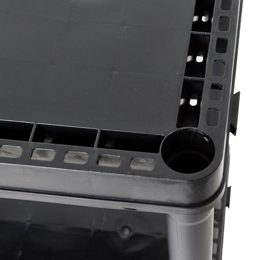 Gracious Living 3 Shelf Fixed Height Solid Light Duty Home Storage Unit, Black - VMInnovations