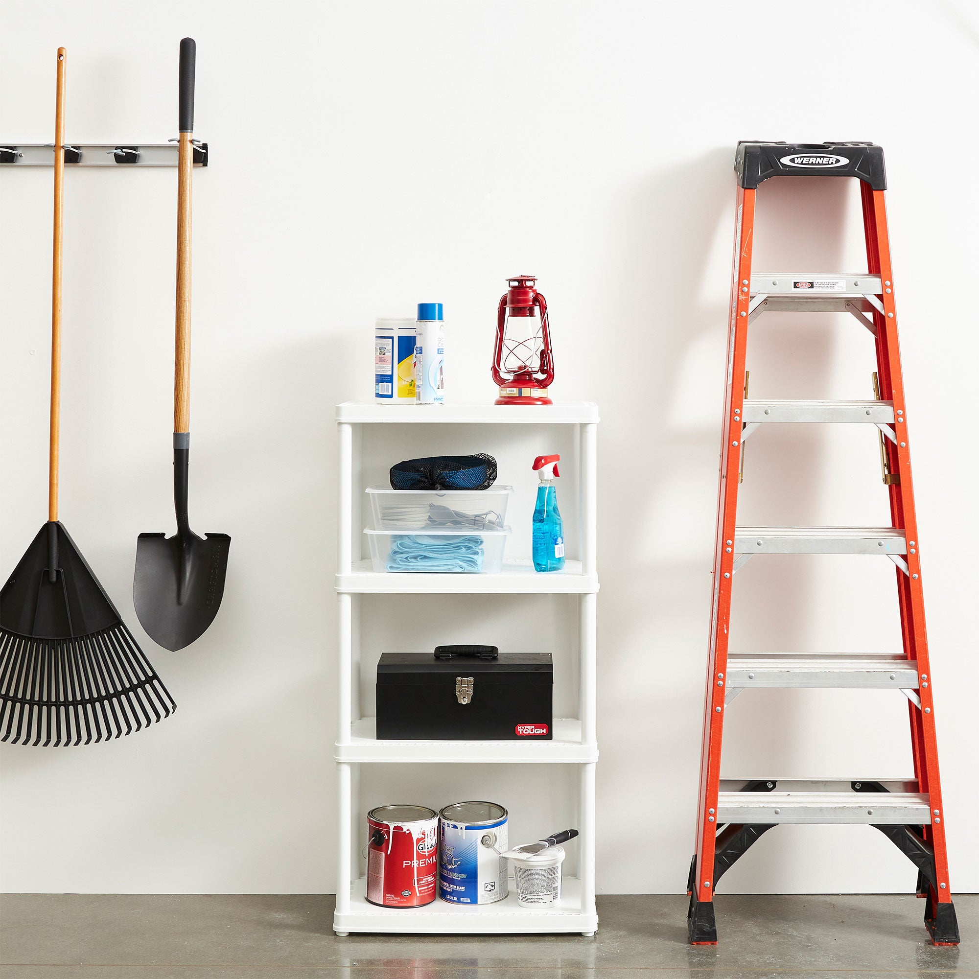Gracious Living 4-Shelf Fixed-Height Light-Duty Solid Shelving Storage, White - VMInnovations