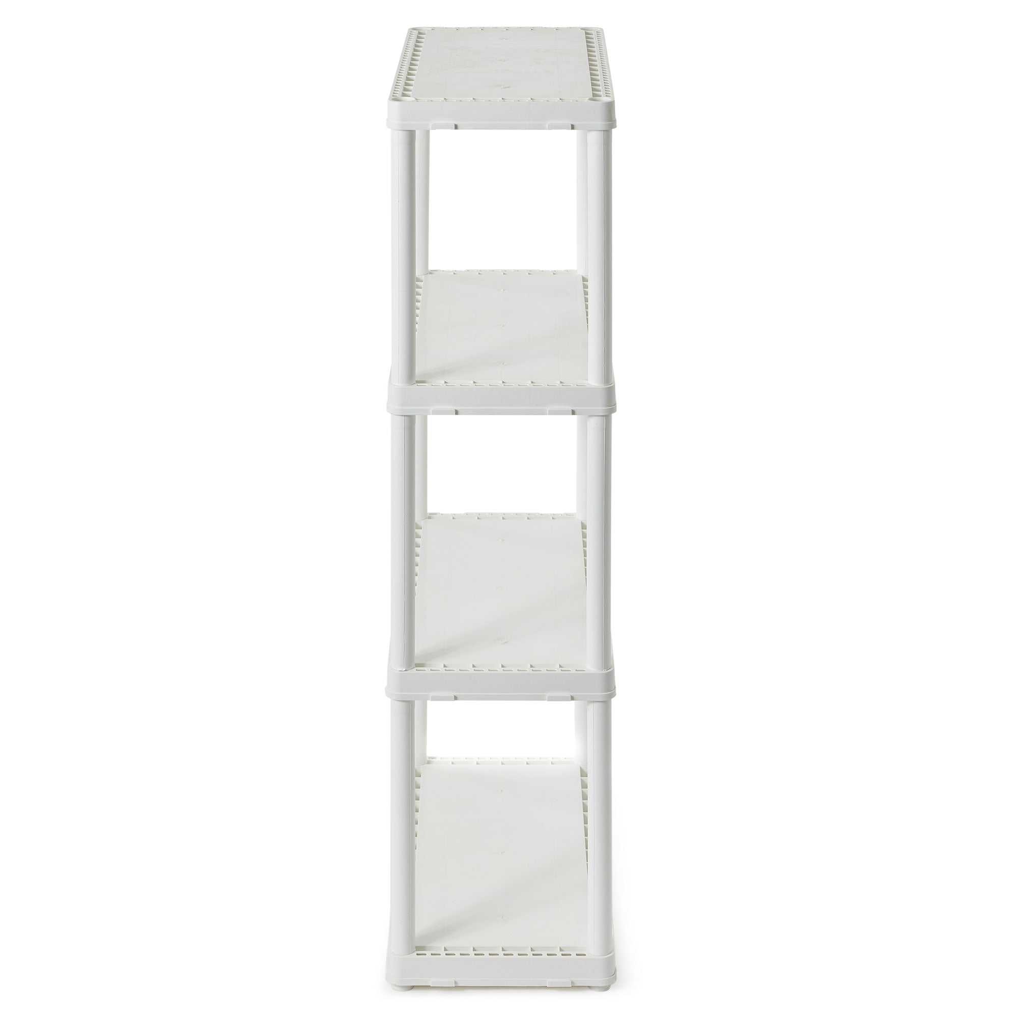 Gracious Living 4 Shelf Fixed Height Light Duty Storage Unit, White (4 Pack) - VMInnovations