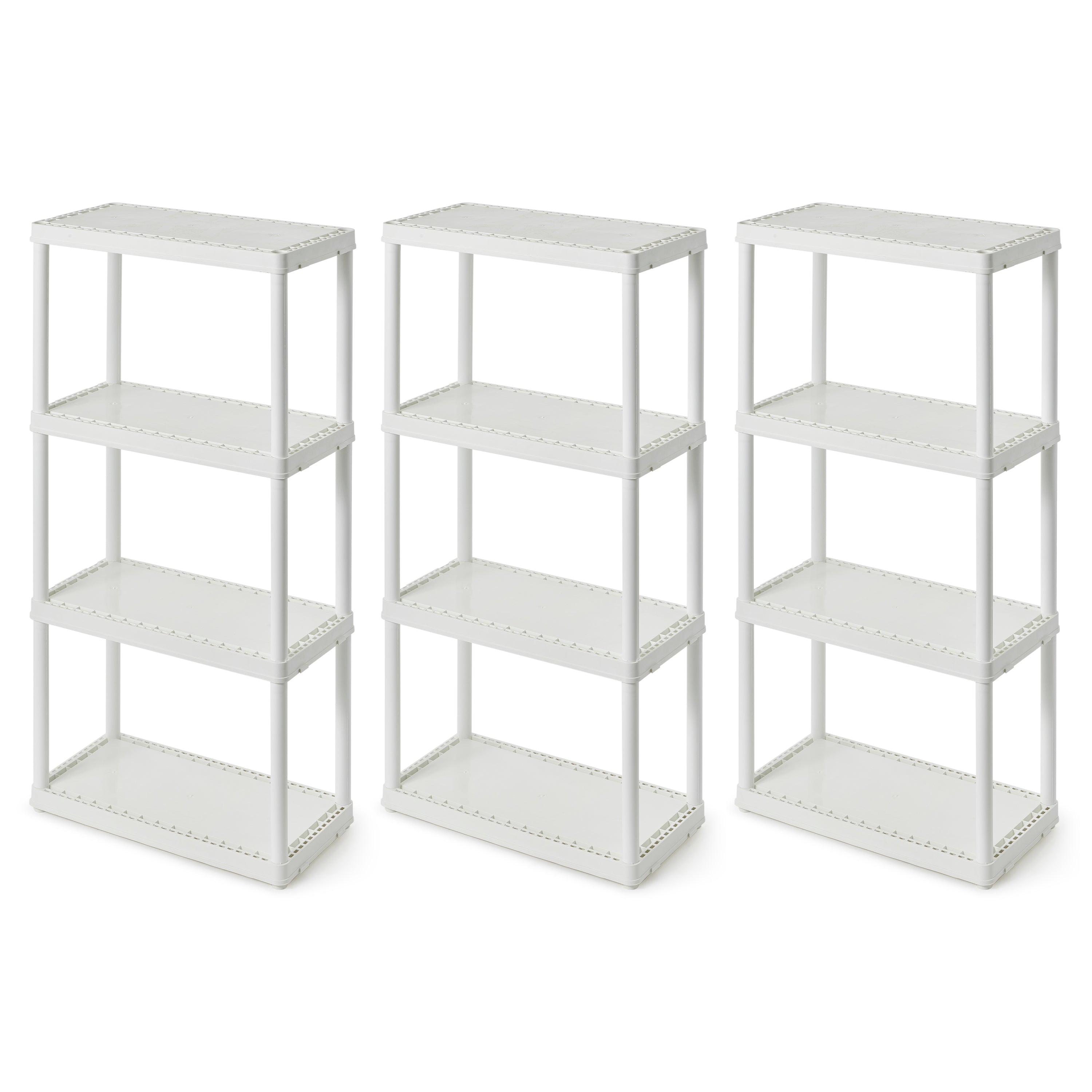 Gracious Living 4-Shelf Fixed-Height Light-Duty Solid Shelving Storage, White - VMInnovations