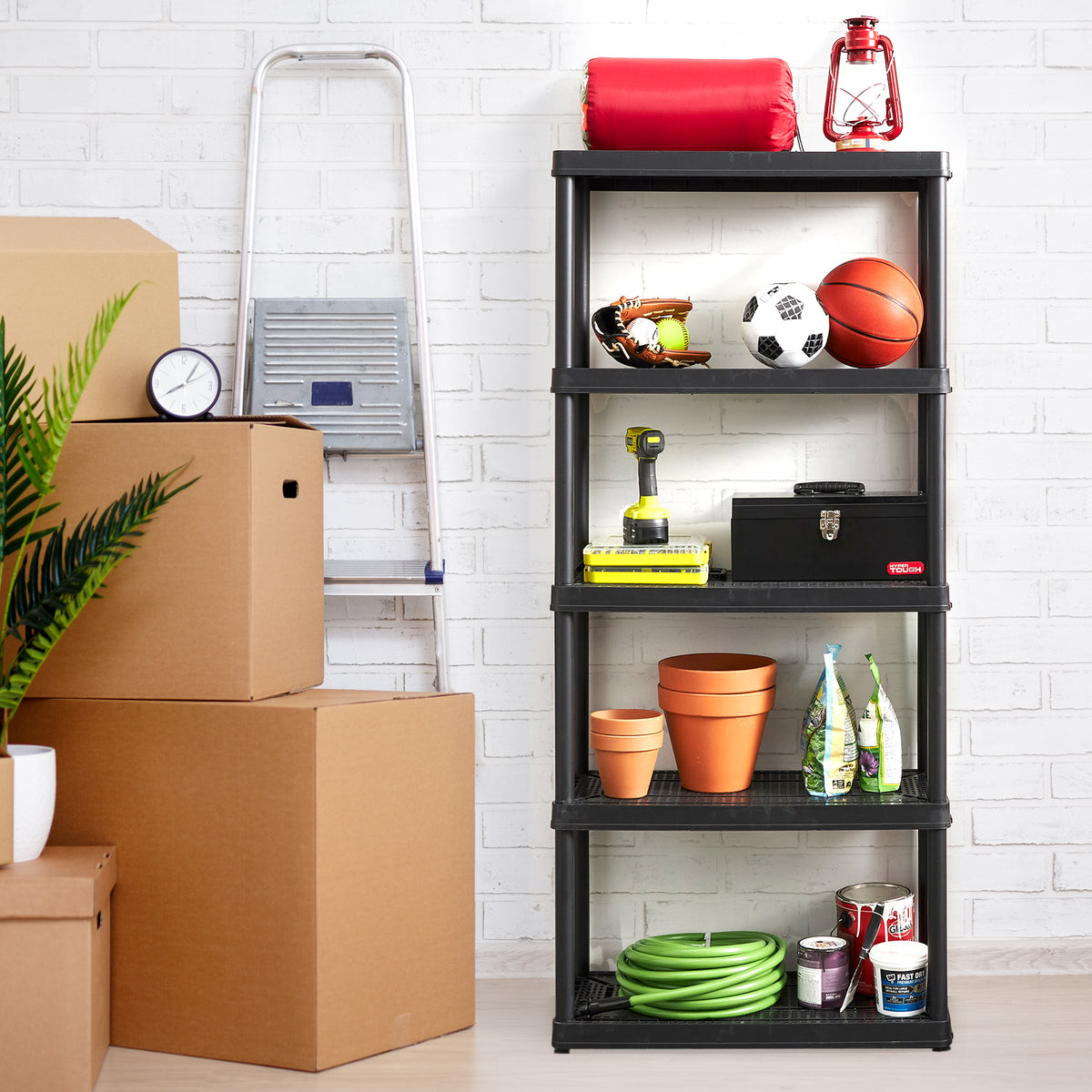 Gracious Living Medium Duty Non Adjustable Ventilated Storage Shelving, 5 Shelf (Refurbished)