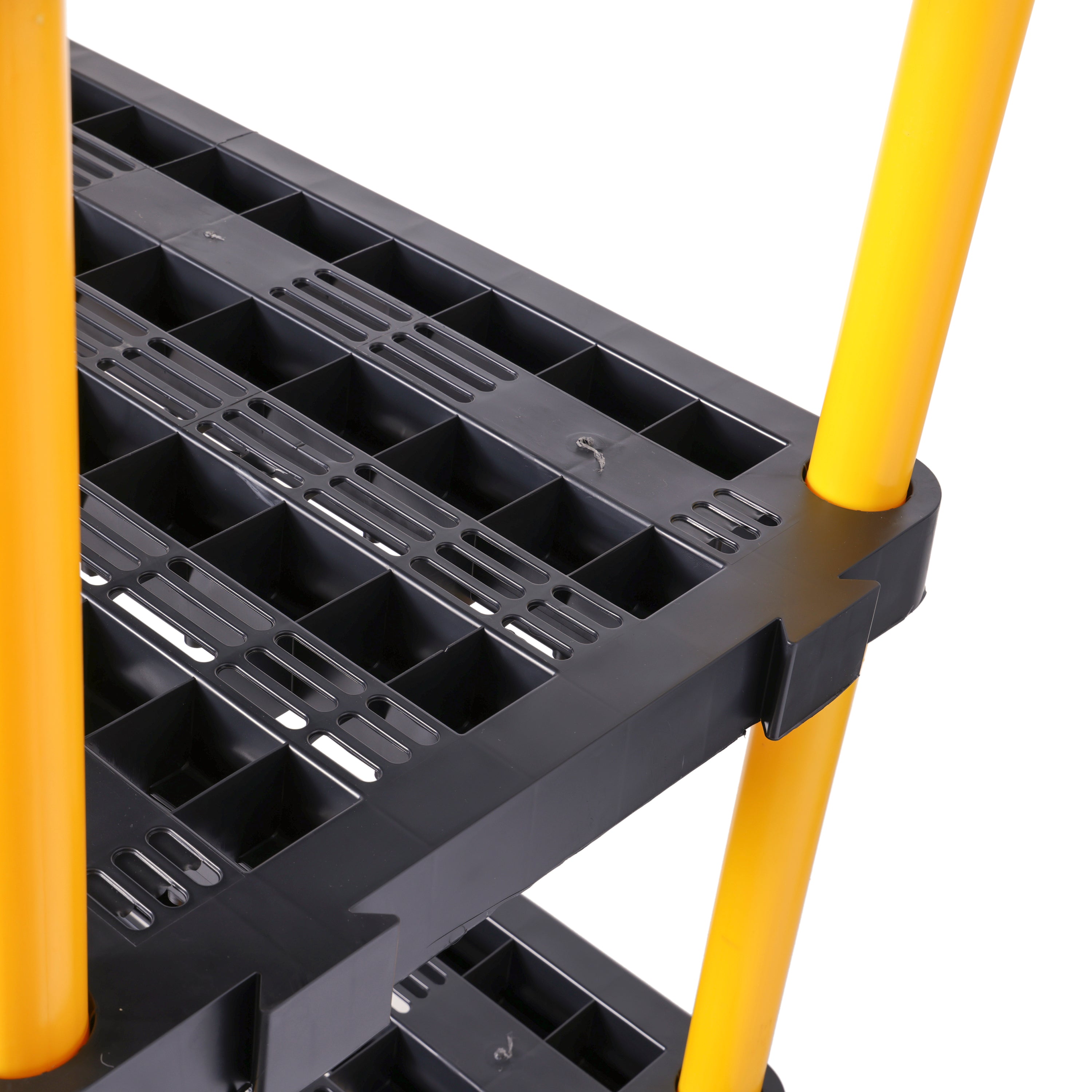 Gracious Living 5 Shelf Fixed Height Ventilated Heavy Duty Shelves, Black/Yellow