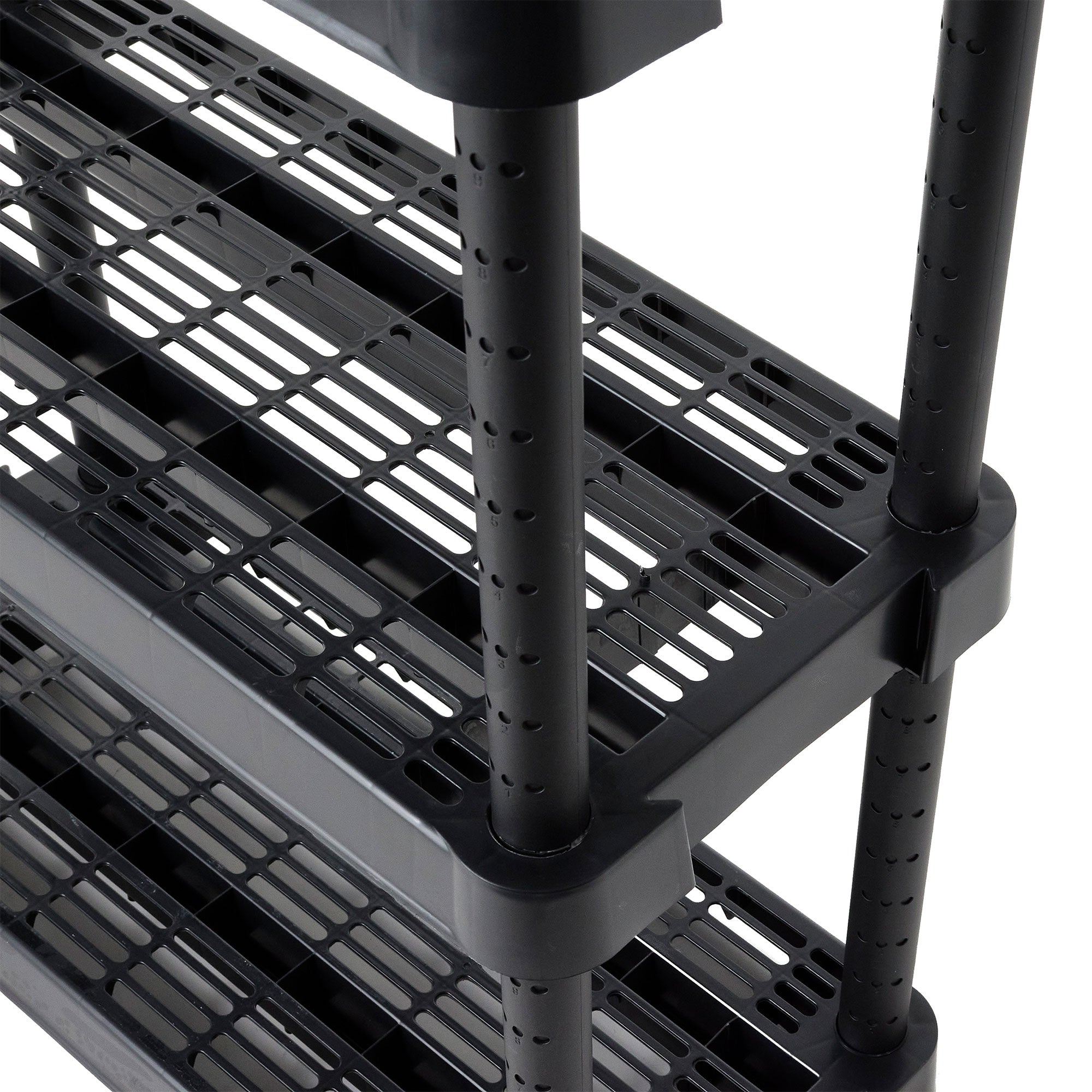 Gracious Living 5 Shelf Adjustable Ventilated Medium Duty Shelving Unit, Black - VMInnovations