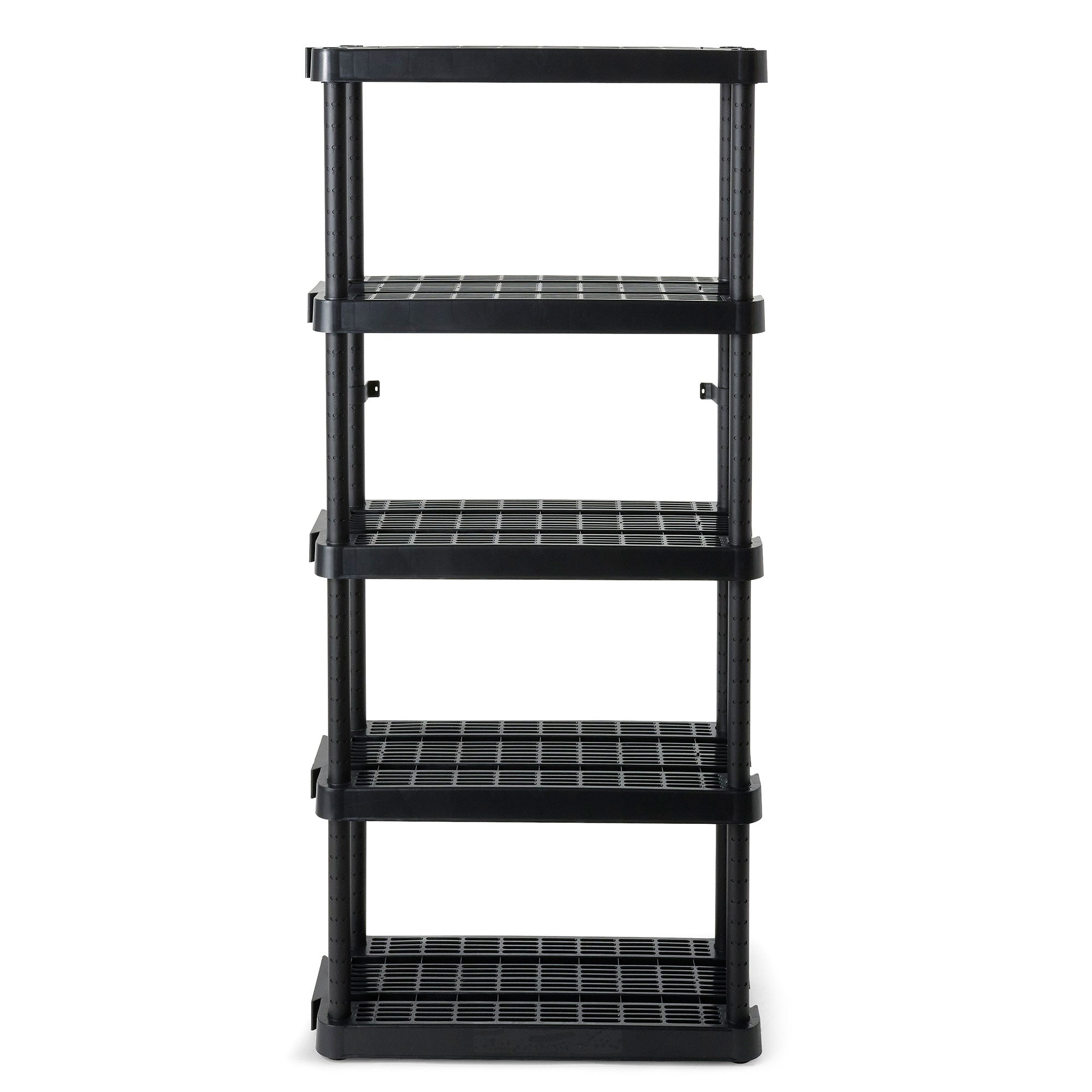 Gracious Living 5-Shelf Medium Duty Adjustable Ventilated Shelving Unit, Black (Refurbished)