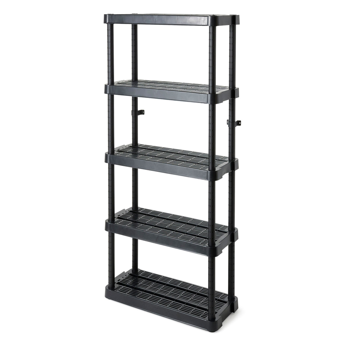 Gracious Living 5-Shelf Medium Duty Adjustable Ventilated Shelving Unit, Black (Refurbished)