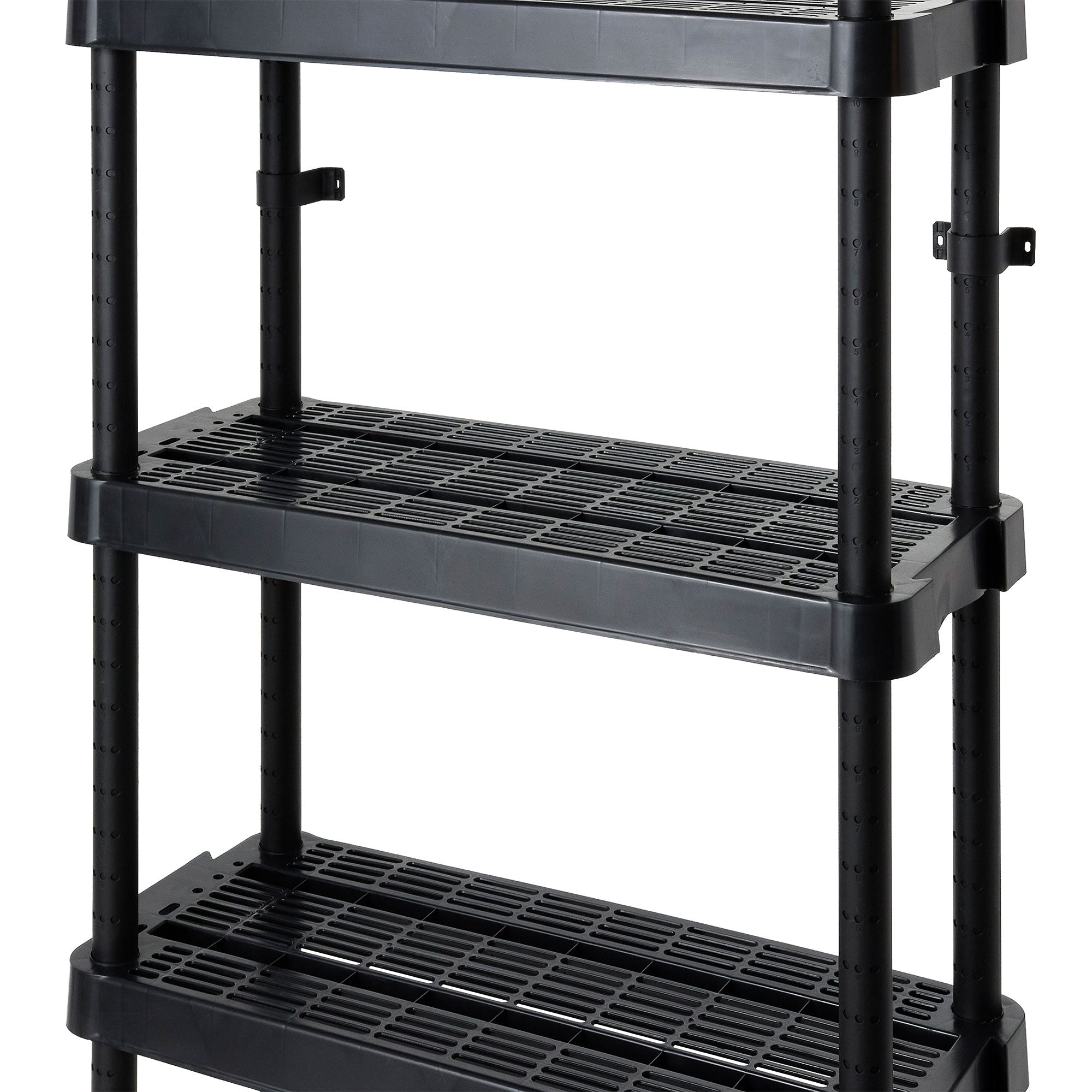 Gracious Living 5-Shelf Medium Duty Adjustable Ventilated Shelving Unit, Black (Refurbished)