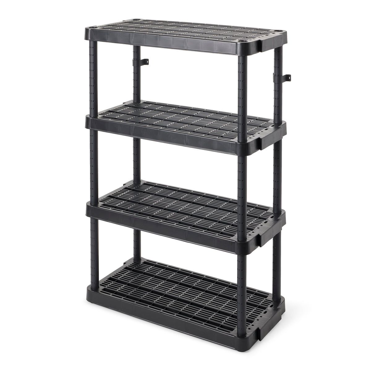 Gracious Living 4 Shelf Adjustable Ventilated Heavy Duty Shelving Unit, Black