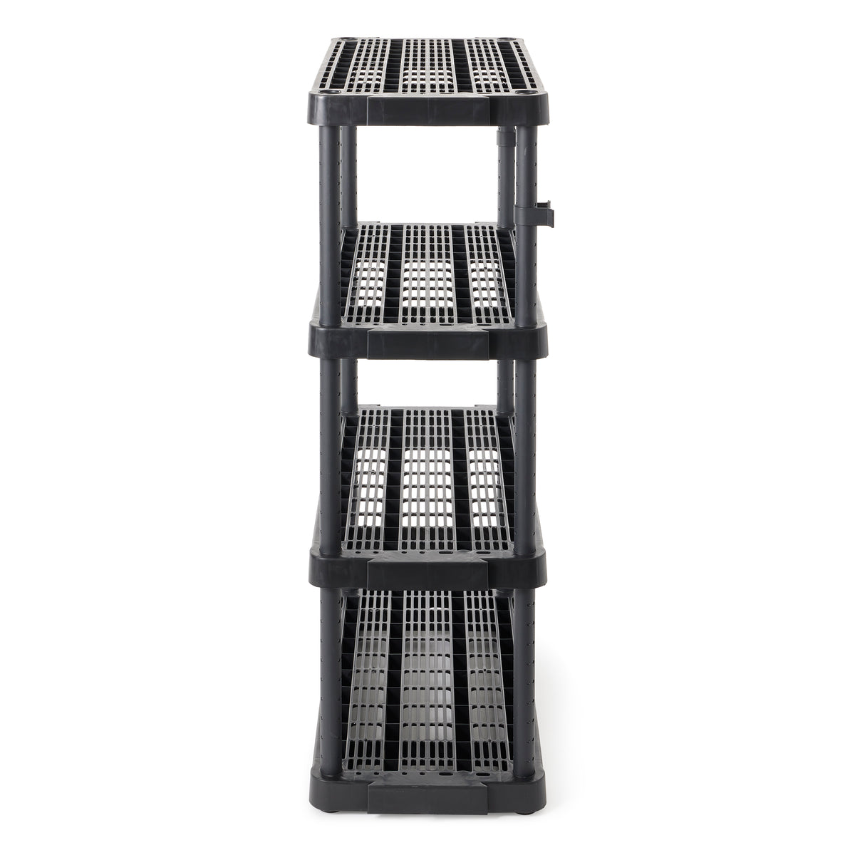 Gracious Living 4 Shelf Adjustable Ventilated Heavy Duty Shelving Unit, Black