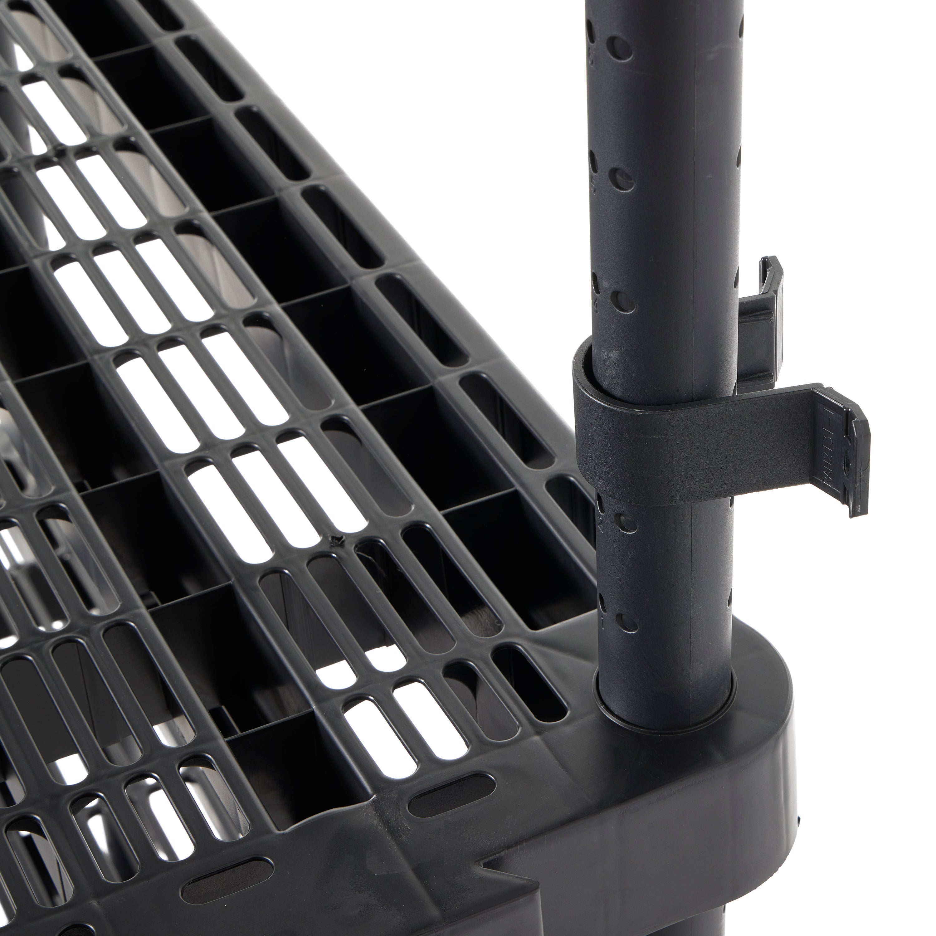Gracious Living 4 Shelf Adjustable Ventilated Heavy Duty Shelving Unit, Black