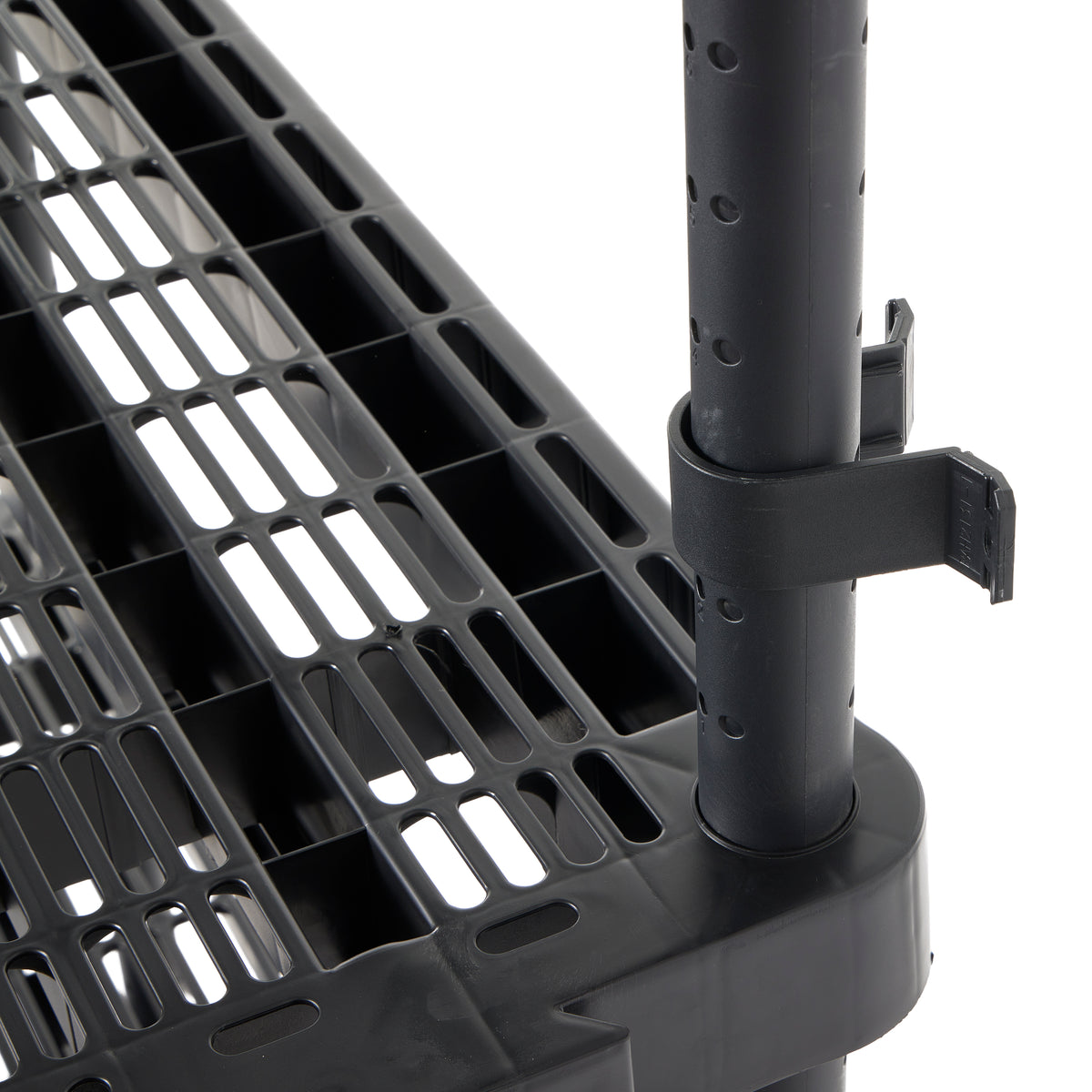 Gracious Living 4 Shelf Adjustable Ventilated Heavy Duty Shelving Unit, Black