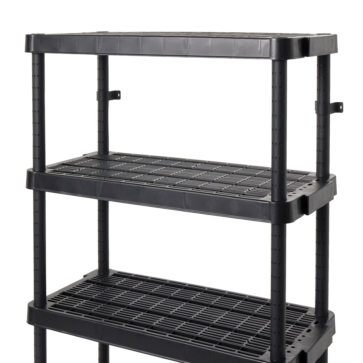 Gracious Living 4 Shelf Adjustable Ventilated Heavy Duty Shelving Unit, Black